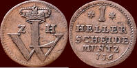 1 Heller GERMANY - HESSEN-KASSEL, KURFÜRSTENTUM - WILHELM VIII, 1751-1760 - -