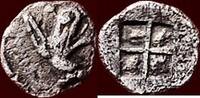 AR 1/96 Stater IONIA, TEOS - or hemi-tetartemorion, circa 510-494 BC -