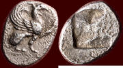 AR ½ Stater IONIA, TEOS - or drachm, circa 525-510 BC -