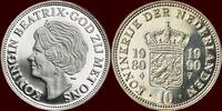  NEDERLAND (NETHERLANDS) - BEATRIX, 1980-2013 -   “10-jarig regeringsjubileum”, Utrecht AR Penning 1990 PP