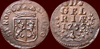 Gelderland Duit NOORDELIJKE NEDERLANDEN (NETHERLANDS) - REPUBLIEK, 1581-1795 - GELDERLAND - 1755, Harderwijk -