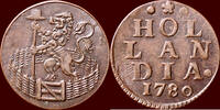 Holland Duit NOORDELIJKE NEDERLANDEN (NETHERLANDS) - REPUBLIEK, 1581-1795 - HOLLAND - 1780, Dordrecht -