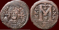 AE Follis BYZANTINE EMPIRE - JUSTINIANUS I, 527-565 - of 40 nummi, Theoupolis -