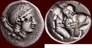 AR Diobol CALABRIA, TARAS (TARENTUM) - 4th / 3rd century BC -