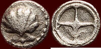 CALABRIA, TARAS (TARENTUM) - AR 1/10 Nomos or litra, circa 480-470 BC -