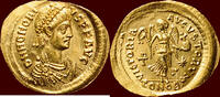 Roman Empire AV Tremissis HONORIUS, 393-423 - Constantinopolis -