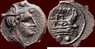 AE Sextans ROMAN REPUBLIC - ANONYMOUS - uncertain mint (South Italy), circa 211-206 BC (?) -
