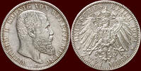 2 Mark GERMANY - WÜRTEMBERG, KÖNIGREICH - WILHELM II, 1891-1918 - 1904 F, Stuttgart -