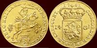 Holland 14 gulden NOORDELIJKE NEDERLANDEN (NETHERLANDS) - REPUBLIEK, 1581-1795 - HOLLAND - Gouden rijder of 1751, Dordrecht -