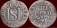 4 Mariengroschen GERMANY - LIPPE, FÜRSTENTUM - SIMON HEINRICH, 1666-1697 - 1/9 Reichstaler or 1672, Detmold -