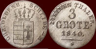 3 Grote GERMANY - OLDENBURG, GROSSHERZOGTUM - PAUL FRIEDRICH AUGUST, 1829-1853 - -