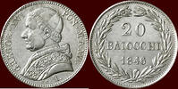 20 Baiocchi ITALY - PAPAL STATES - GREGORIUS XVI, 1831-1846 - 1846/5 R, Rome -