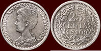 Koninkrijk der Nederlanden 25 Cents 1910 NEDERLAND (NETHERLANDS, KINGDOM... 273.09 £  +  21.67 £ shipping