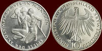  10 Mark 1972 G GERMANY - BRD -  1972 G, Karlsruhe “OLYMPIADE MÜNCHEN 19... 9.10 £  +  21.67 £ shipping