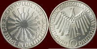  10 Mark 1972 F GERMANY - BRD -  1972 F, Stuttgart “OLYMPIADE MÜNCHEN 19... 9.10 £  +  21.67 £ shipping