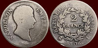  2 Francs 1806 I FRANCE - FIRST EMPIRE - NAPOLEON I, 1804-1814 -  1806 I... 303.69 £ Tax included +  14.75 £ shipping