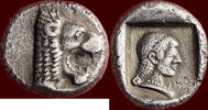 Münzen AR Drachme CARIA, OLD KNIDOS - 490-465 BC