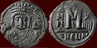 AE Follis BYZANTINE EMPIRE - MAURICIUS TIBERIUS, 582-602 - of 40 nummi, Theoupolis -