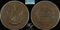 Greece 10 LEPTA 10 Lepta 1831 Governor Kapodistrias VARIETY 402 b PCGS AU55 Greece -