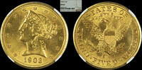 USA 5 DOLLARS Gold 5 dollars 1903 San Francisco coronet head ngc ms62 USA -