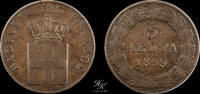 Greece 5 LEPTA 5 Lepta 1839 King Otto (Othon) Greece -