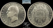 Greece 5 Drachmai 5 Drachmai 1965 King Paul PCGS MS67 Greece -