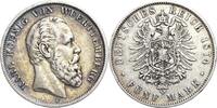 Württemberg 5 Mark 1874 Karl 1864-1891 Sehr schön 130.04 £  +  26.01 £ shipping