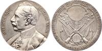 Brandenburg-Preußen Versilberte Bronzemedaille Wilhelm II. 1888-1918. Mattiert. UNC-