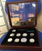The World 60 years of Olympic commemorative silver coins, 25 coins in beautiful wooden box -