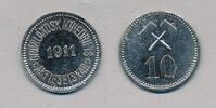 Greenland 1911 10 øre Grønland Minedrift, nickel-plated zinc, EF/VF