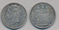 Danish West Indies 1907 Frederik VIII, 1 franc, Dansk Vestindien, 20 cents, EF