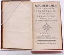 France Dupré de Saint Maur (N. F.), Recherches sur la Val 1762 État général de conservation excellent