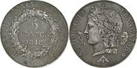 France 5 francs concours essai de Vauthier-Galle 1848 VZ 173.50 £ Tax included +  8.67 £ shipping