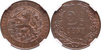 The Netherlands 2 1/2 cent 1906 1906 Wilhelmina NGC MS 65 BN st 216.74 £  +  21.67 £ shipping