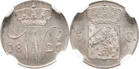 The Netherlands 5 cent 1827 Utrecht 1827U Willem I NGC MS 66 st 380.85 &pound;  +  25.39 &pound; shipping
