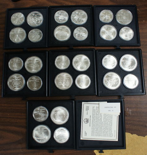 1976 Canada $5 & $10 Montreal Olympics BU .925 Silver 28 Coin Set