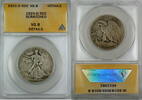USA Half Dollar 1921-D Walking Liberty Silver ANACS VG-8 Details, Scratched Coin -