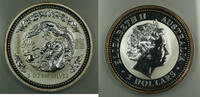Weltmünzen 2000 Australia 2 Oz 999 Silver $2 Dragon Coin NGC MS-66 Large Slab -