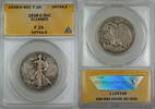 USA Half Dollar 1938-D Walking Liberty Silver ANACS F-15 Details, Cleaned Coin -