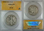 USA Half Dollar 1938-D Walking Liberty Silver ANACS VF-20, Very Fine Coin -