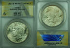 USA $1 Coin Peace Silver Dollar ANACS MS-60 Details Better Coin (28) B -