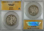 USA Half Dollar 1938-D Walking Liberty Silver ANACS EF-40 Details, Cleaned Coin -