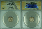 Weltmünzen 3 Pence South Africa Silver Coin of George V ANACS MS-63 (WB1) -