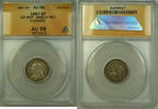 Weltmünzen 6 Pence Great Britain Silver Coin Shield Reverse ANACS AU 58 Cleaned Detail -