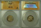 Weltmünzen 6 Pence Great Britain Silver Coin Queen Victoria ANACS MS 62 -