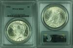 USA $1 Coin Peace Silver Dollar PCGS MS-63 (34-G) -