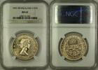 Weltmünzen 1/2 Crown New Zealand Coin NGC MS-62 -