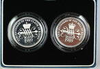 Weltmünzen 2 Pounds United Kingdom Commemorative 2 Coin Set-Proof Silver-Box & COA -