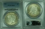 USA $1 Coin Peace Silver Dollar PCGS MS-63 Better Coin Light Toning (34-M) -