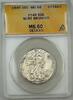 USA Half Dollar Walking Liberty Silver Coin, ANACS MS-60 Details, Wire Brushed -